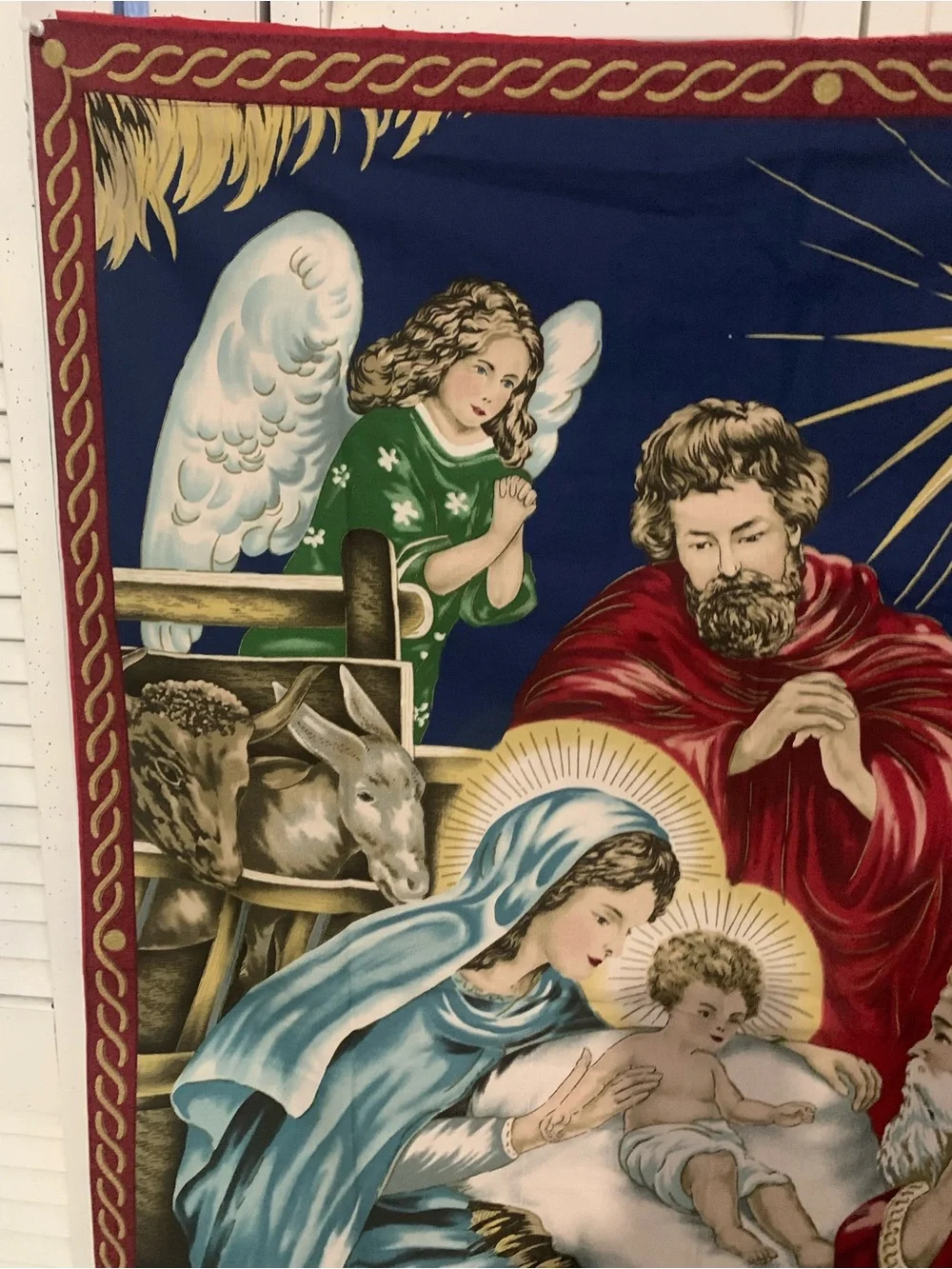 Vintage Nativity Scene Decorative Wall Hanging